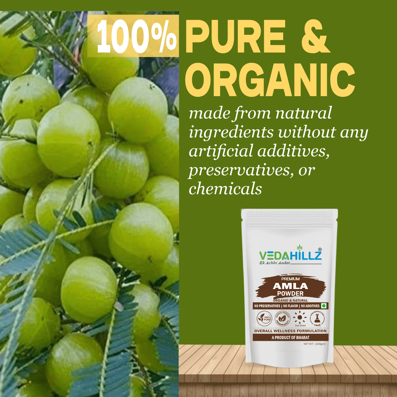 Vedahillz Amla Powder Made from Premium Quality Amla (Indian Gooseberry)